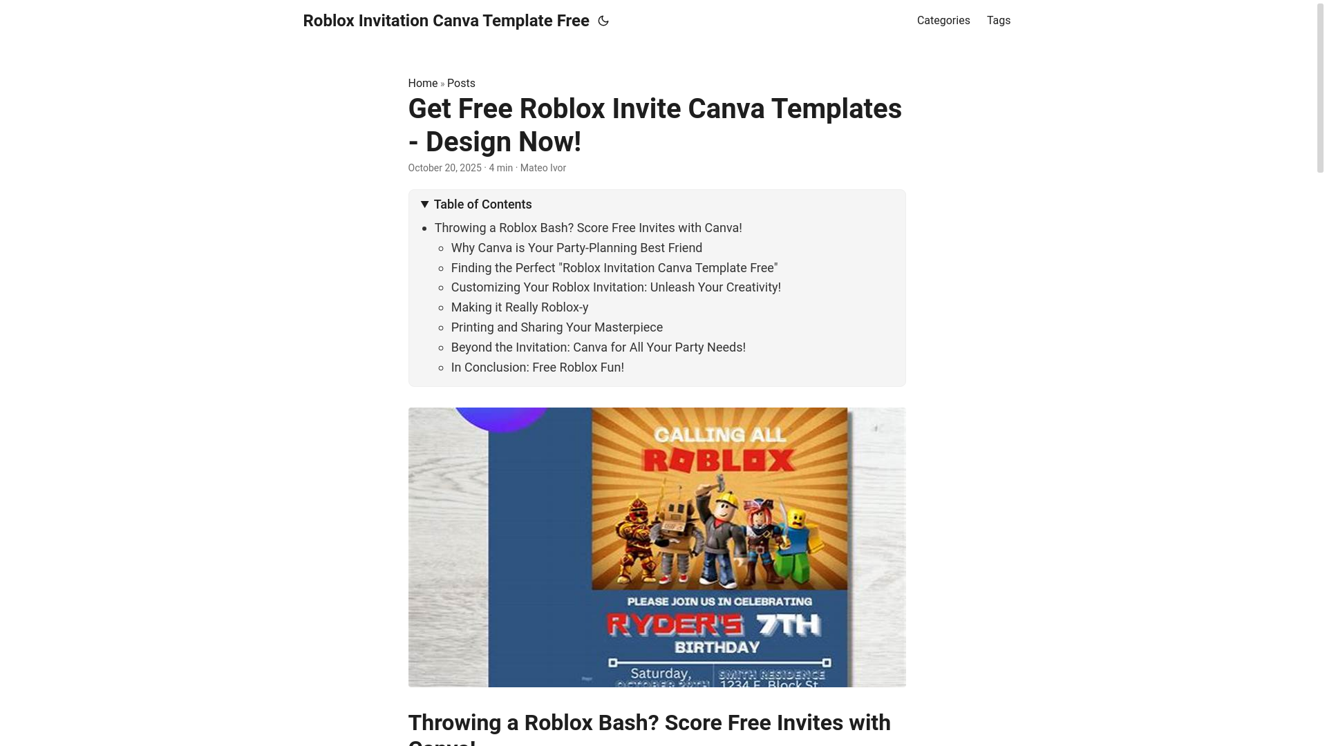 website screenshot of https://roblox-invitation-canva-template-free.pages.dev/