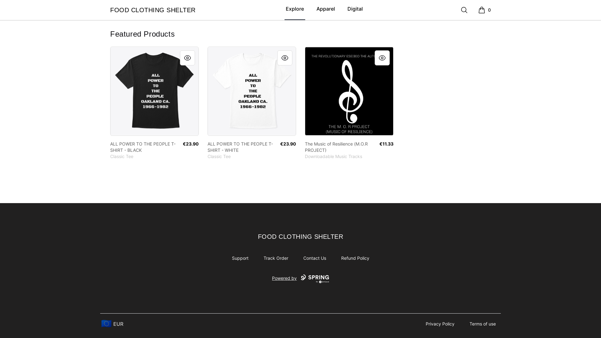website screenshot of https://thefoodclothingshelterprogram.com/