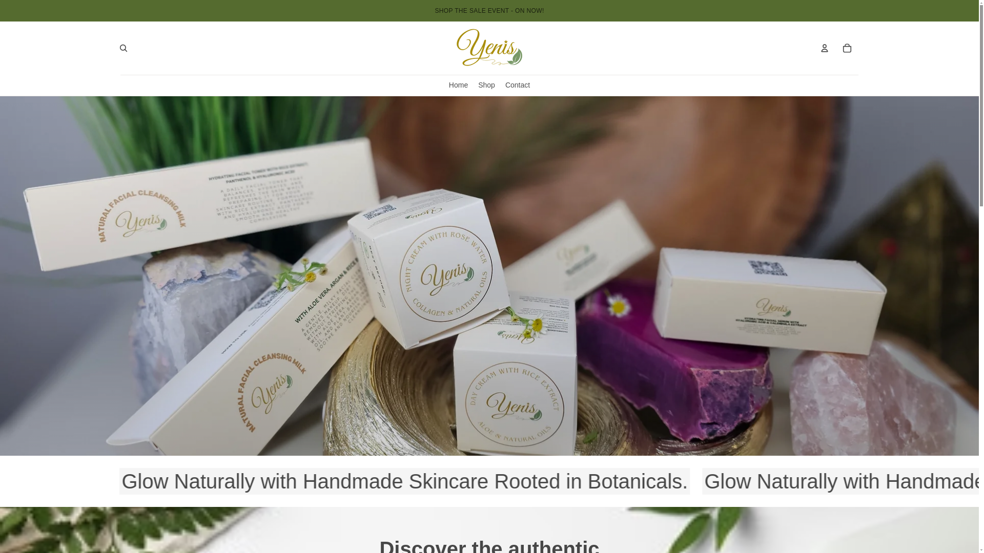website screenshot of https://yenisskincare.com/