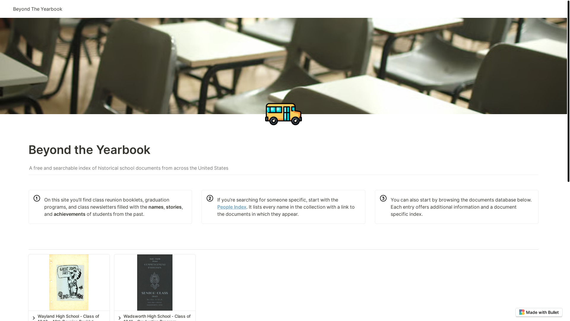 website screenshot of https://beyondtheyearbook-bullet.pages.dev/
