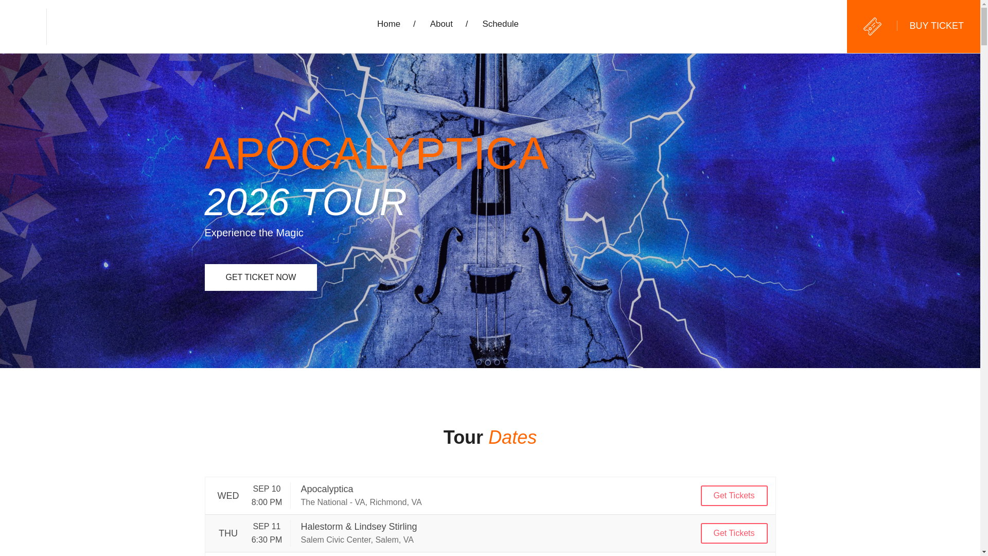 website screenshot of https://apocalypticatour.us/