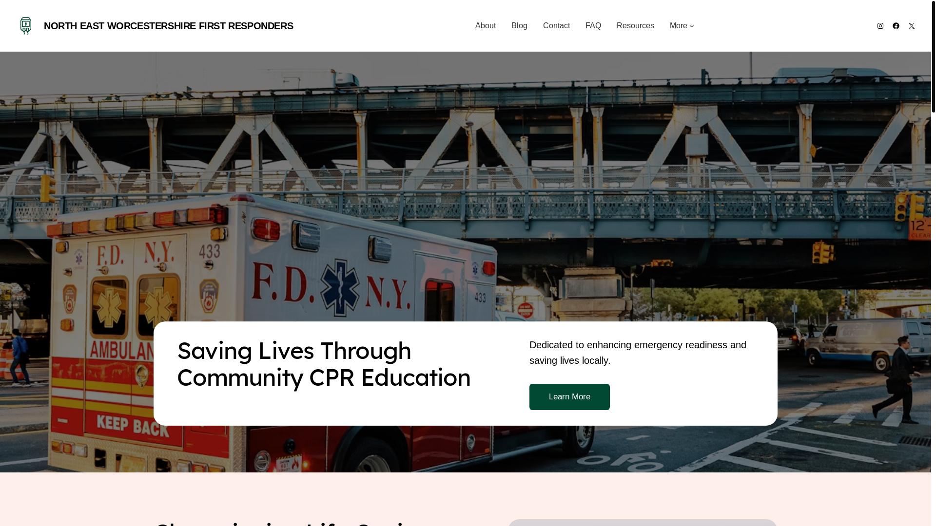 website screenshot of https://northeastworcestershirefirstresponders.com/