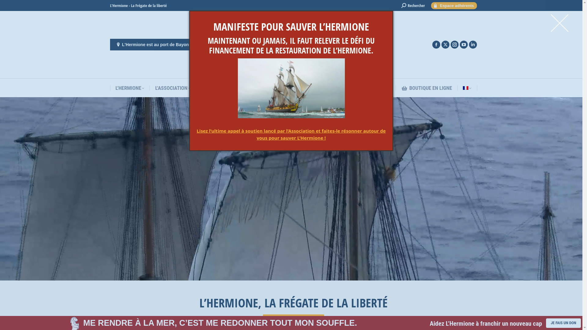 website screenshot of https://fregate-hermione.com/