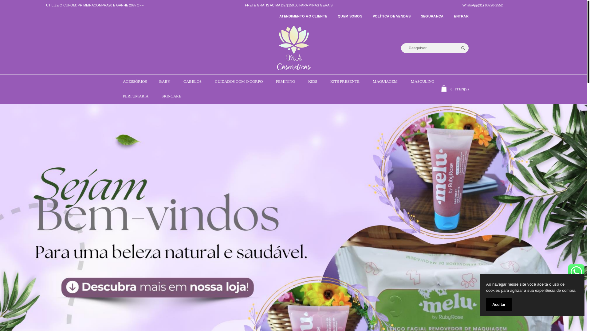 website screenshot of https://monicaalvescosmeticos.com.br/