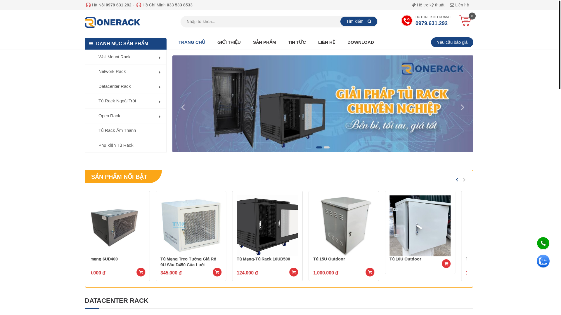 website screenshot of https://onerack.vn/