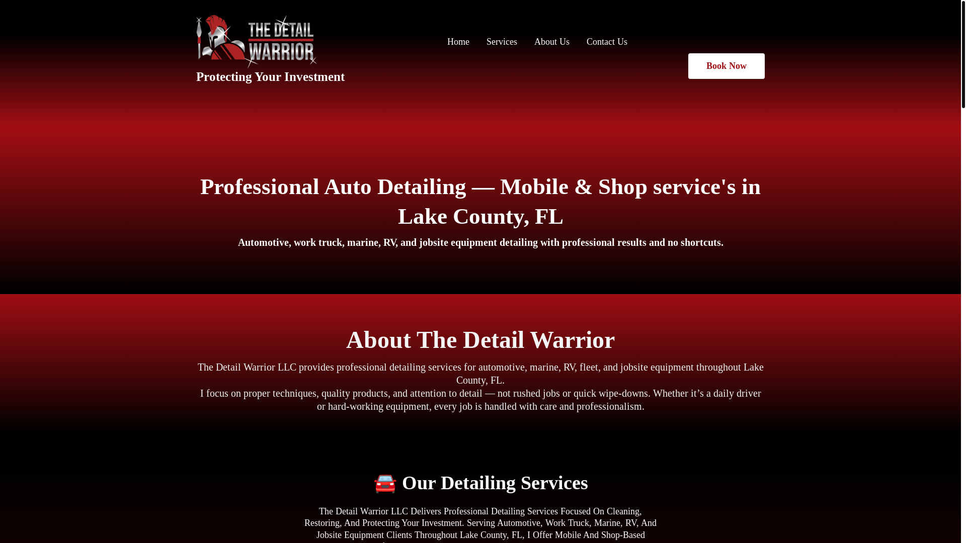website screenshot of https://thedetailwarrior.com/