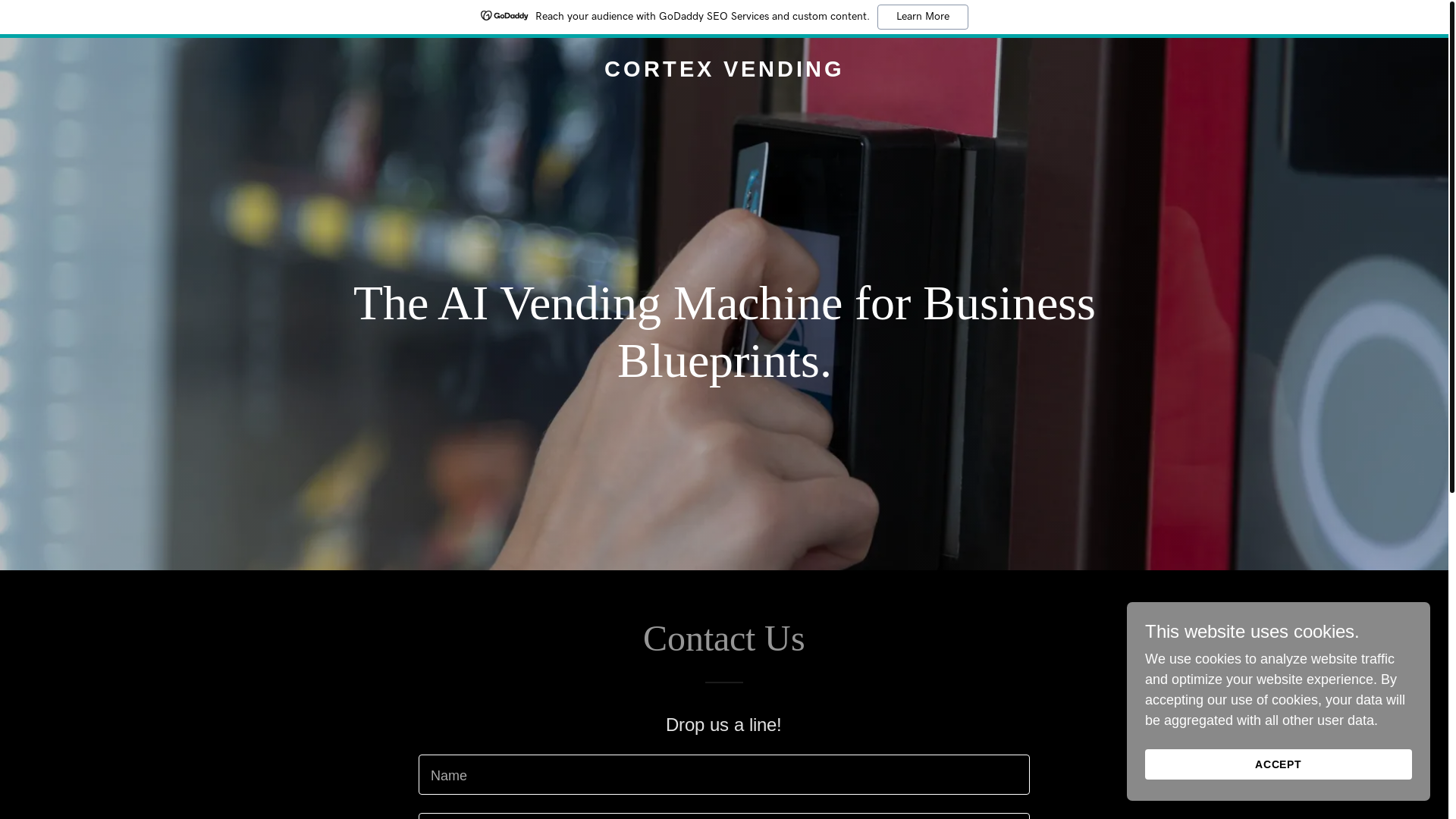 website screenshot of https://cortexvending.net/