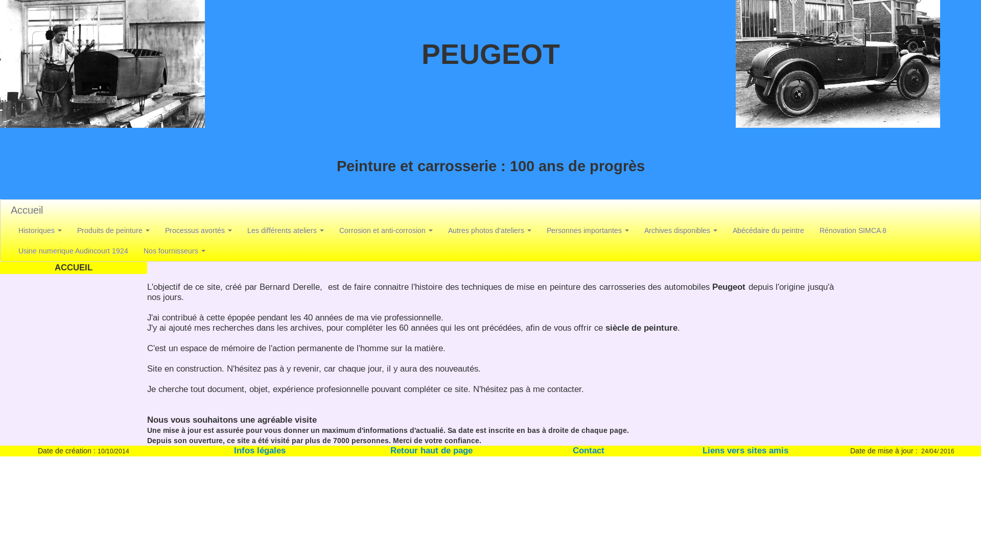 website screenshot of https://histoire-peinture-carrosserie-peugeot.com/