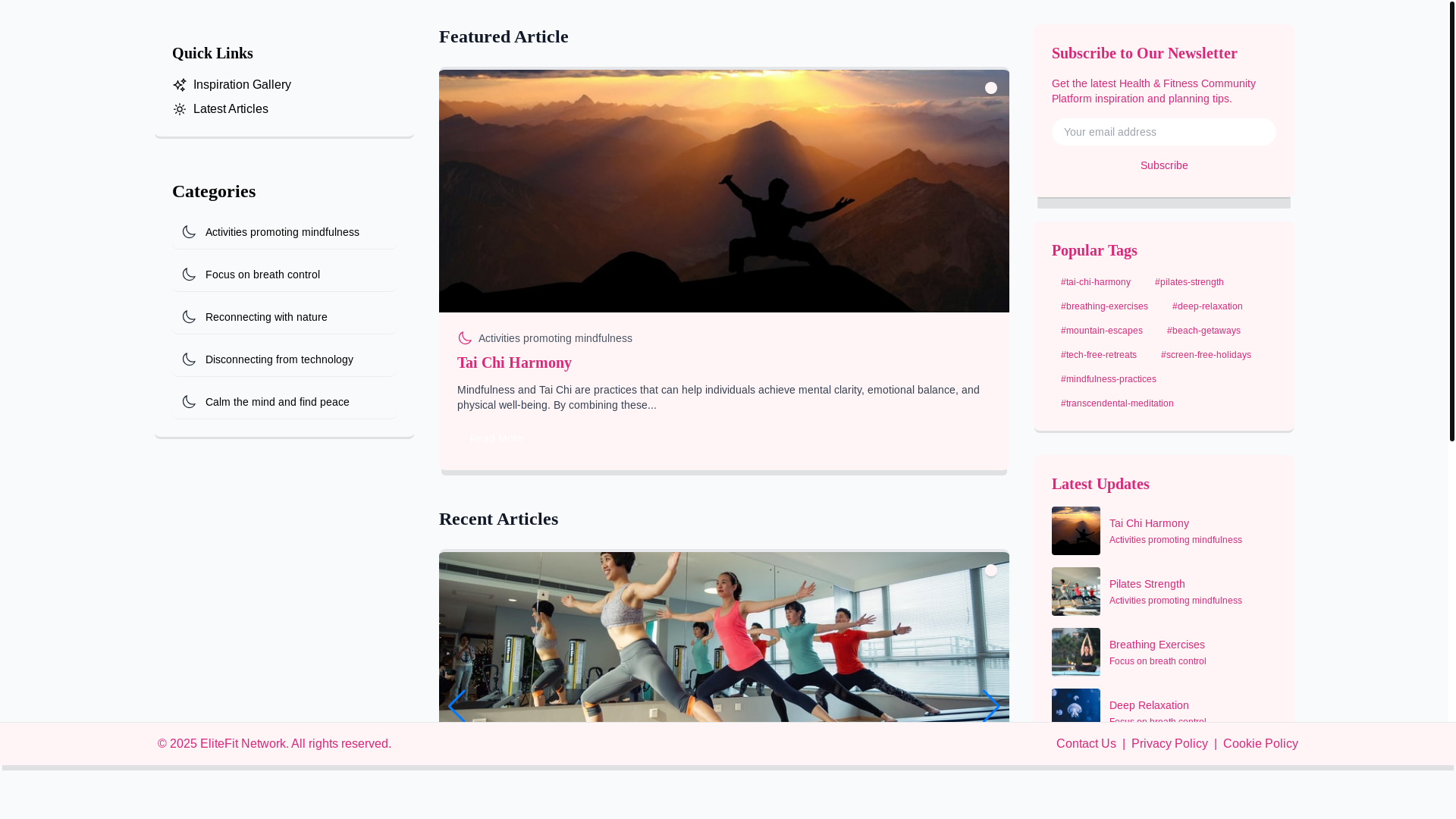 website screenshot of https://elitefitnetwork.club/
