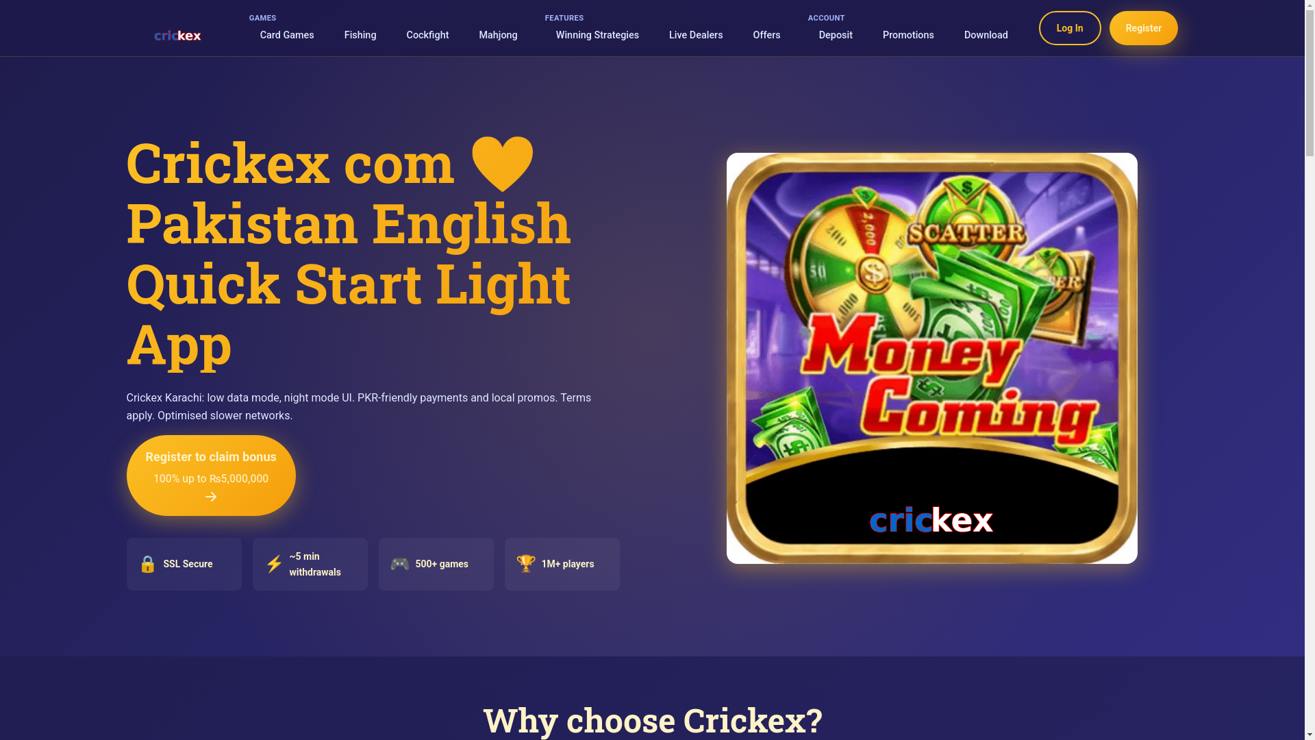 website screenshot of https://crickexo.com/
