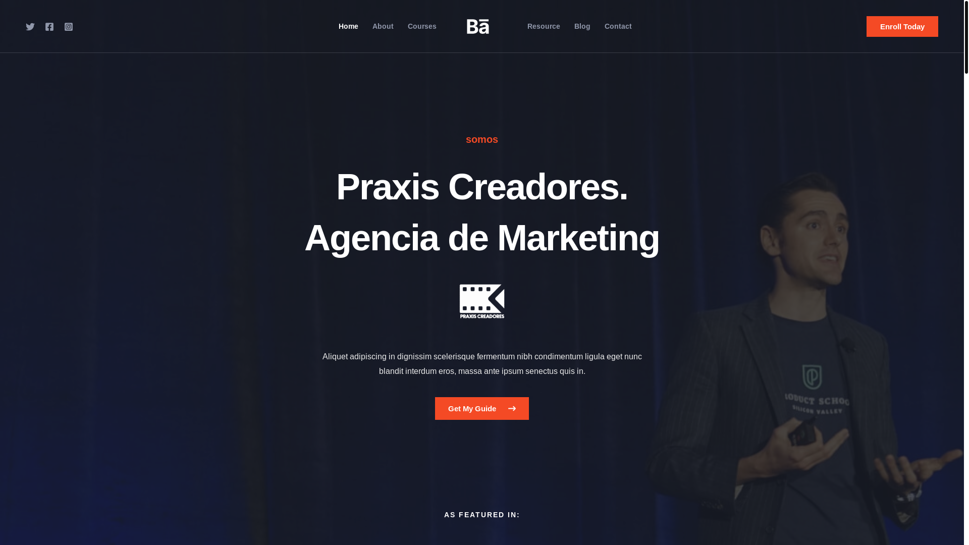 website screenshot of https://praxiscreadores.com/