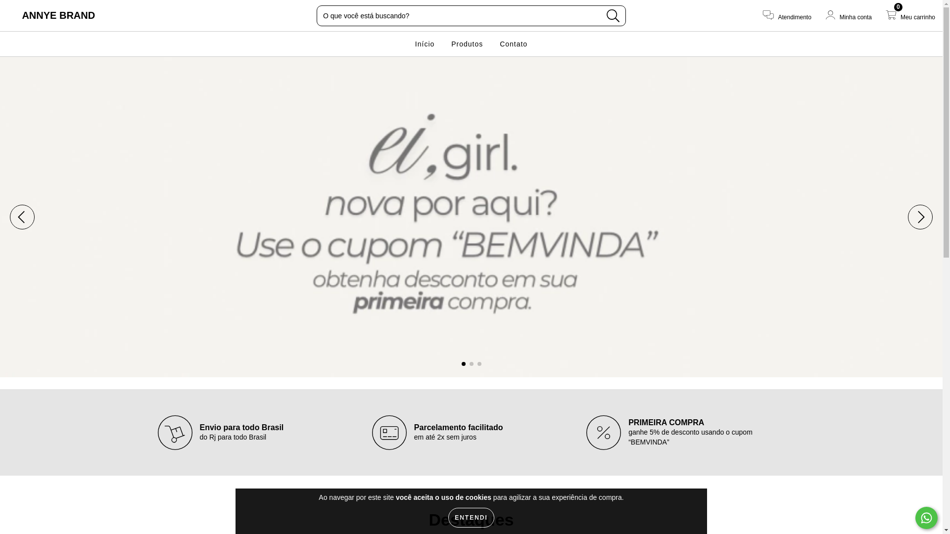 website screenshot of https://annyebrand.com.br/