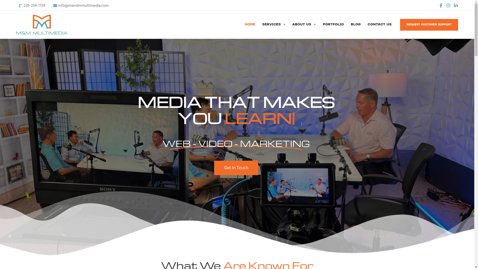 website screenshot of https://www.mandmmultimedia.com/