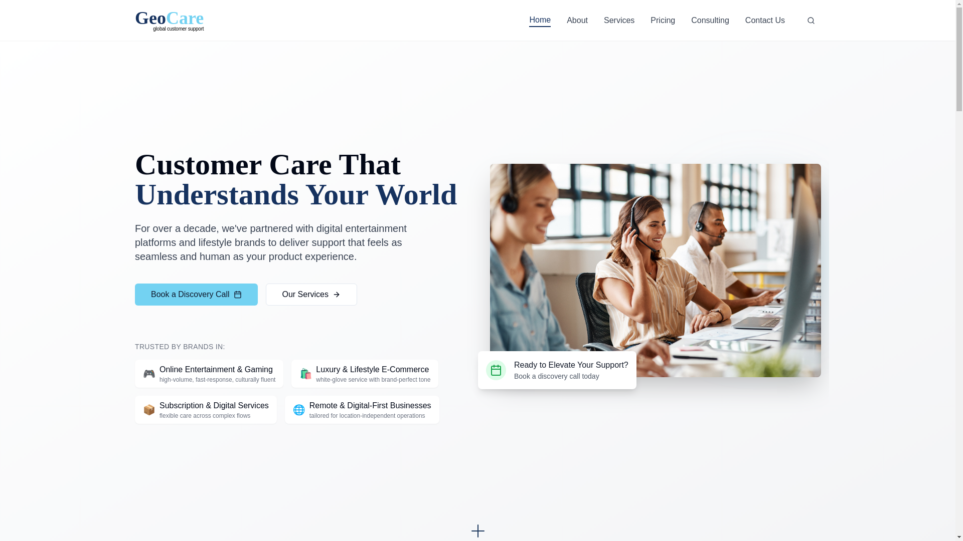 website screenshot of https://geocaresupport.pages.dev/