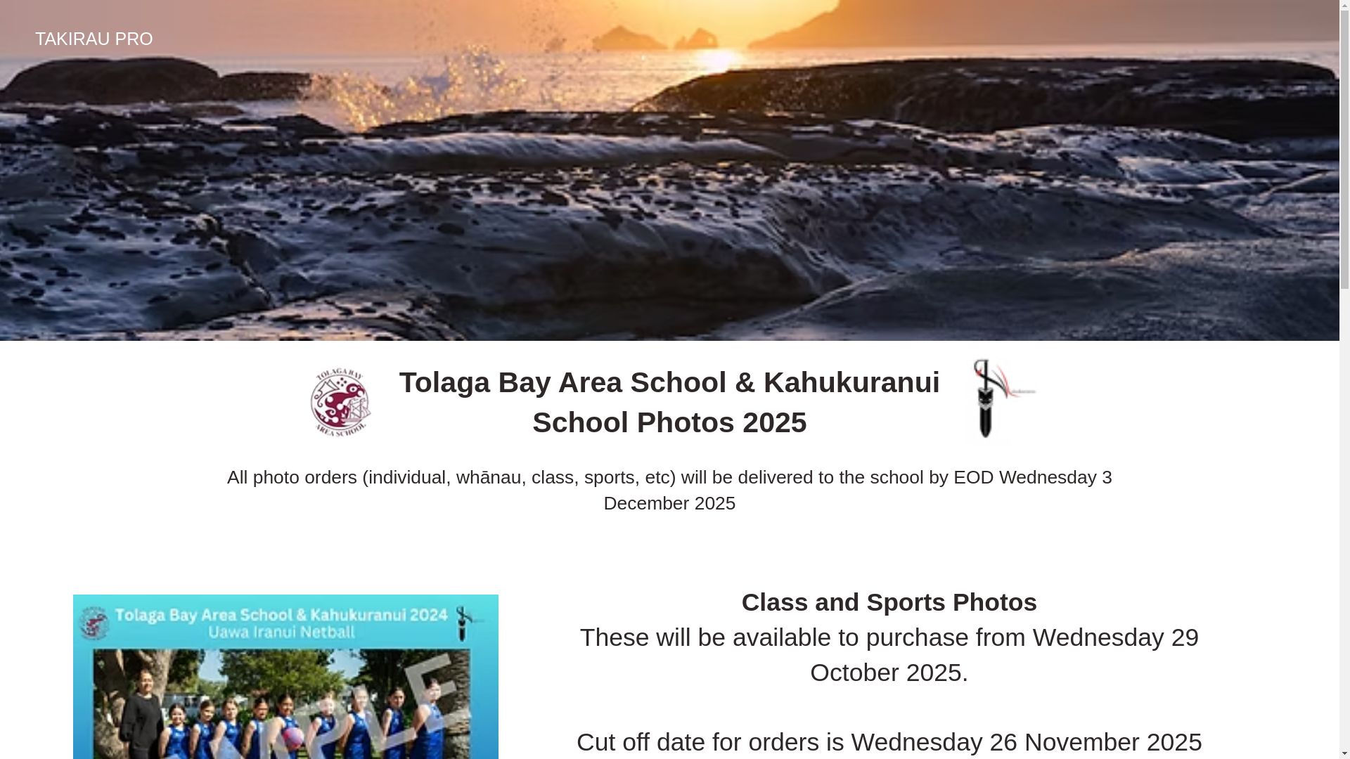 website screenshot of https://takirauphotos.net/