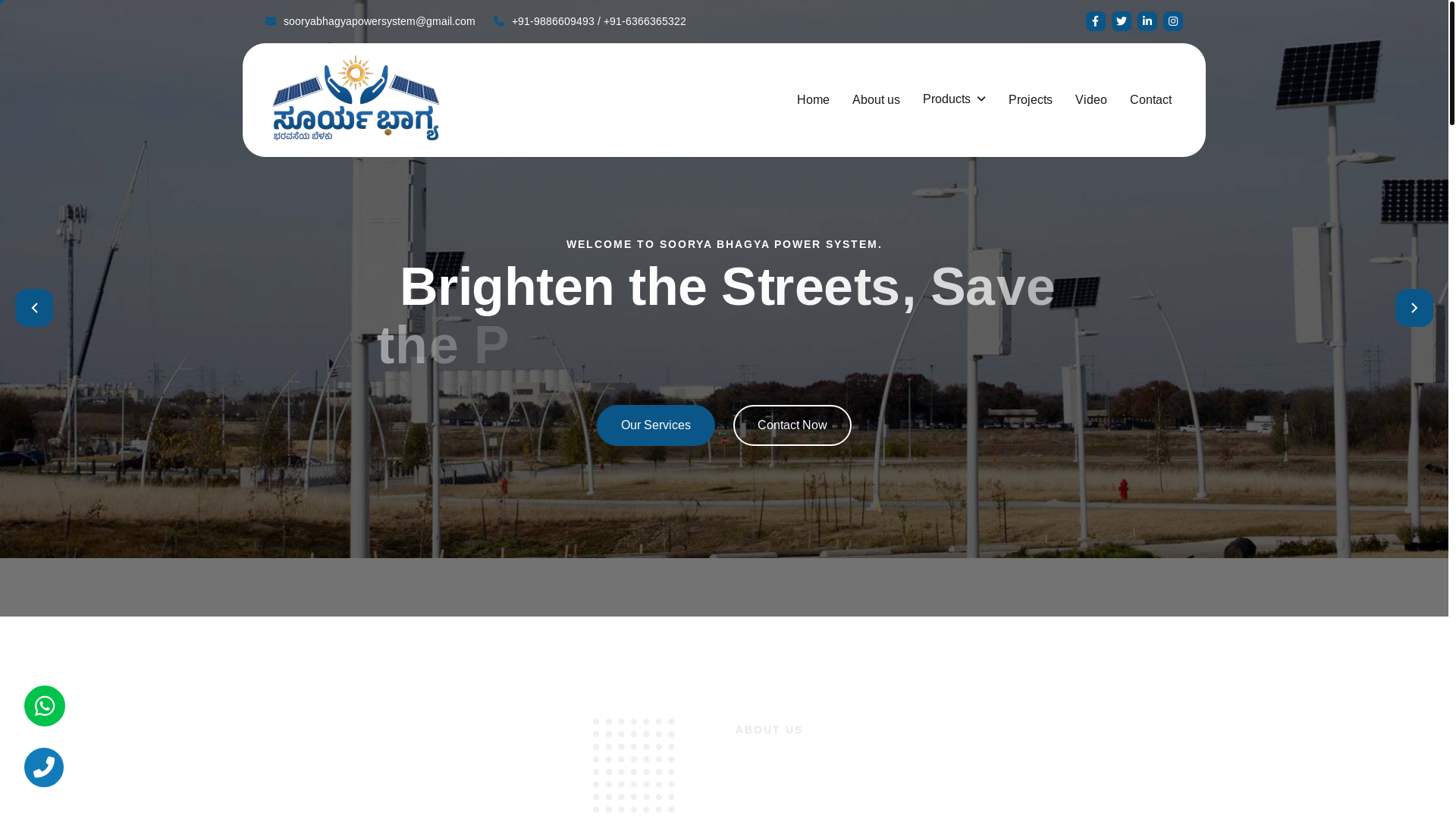 website screenshot of https://sooryabhagyapowersystem.com/