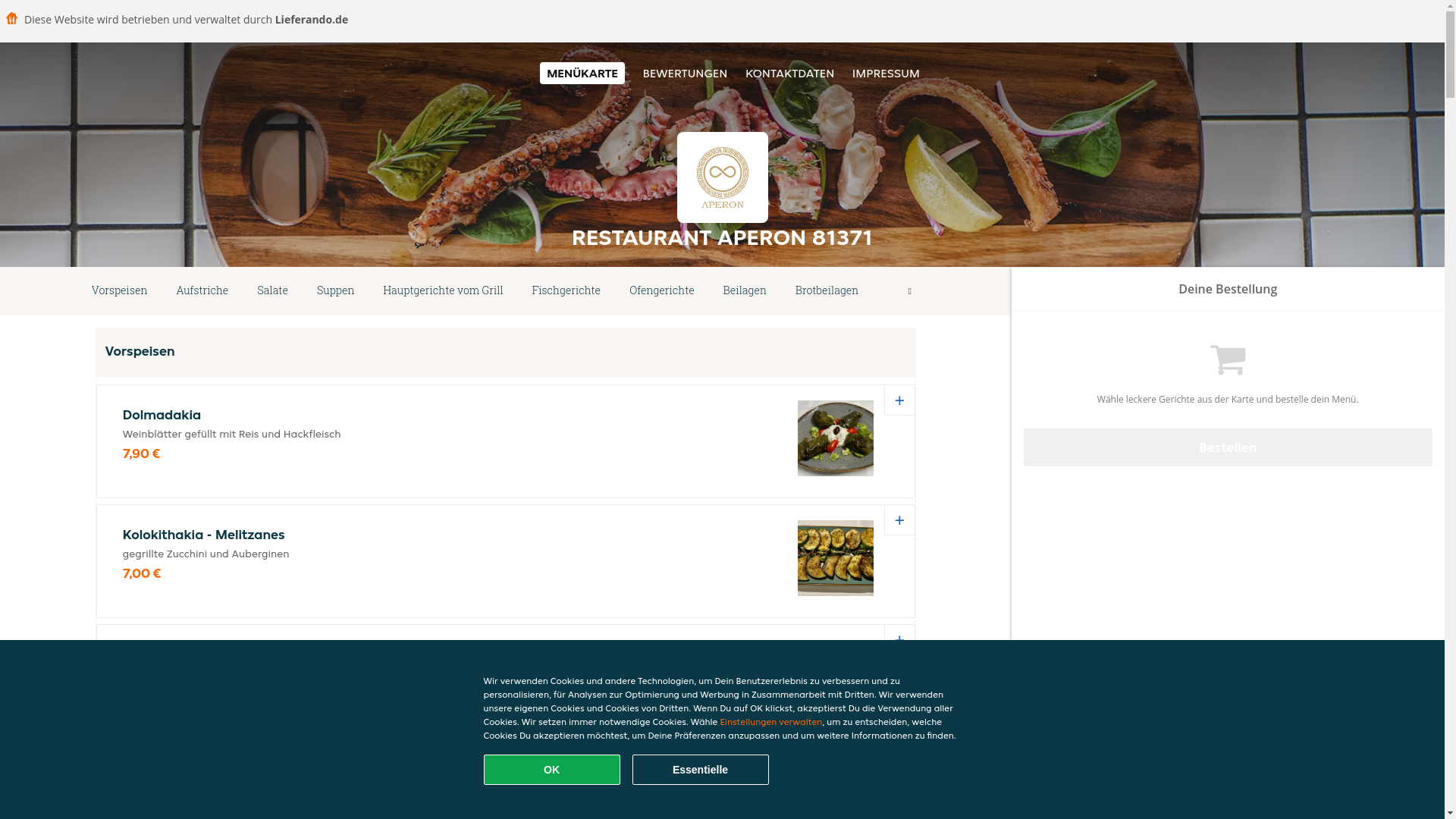 website screenshot of https://restaurantaperon-munchen.de/