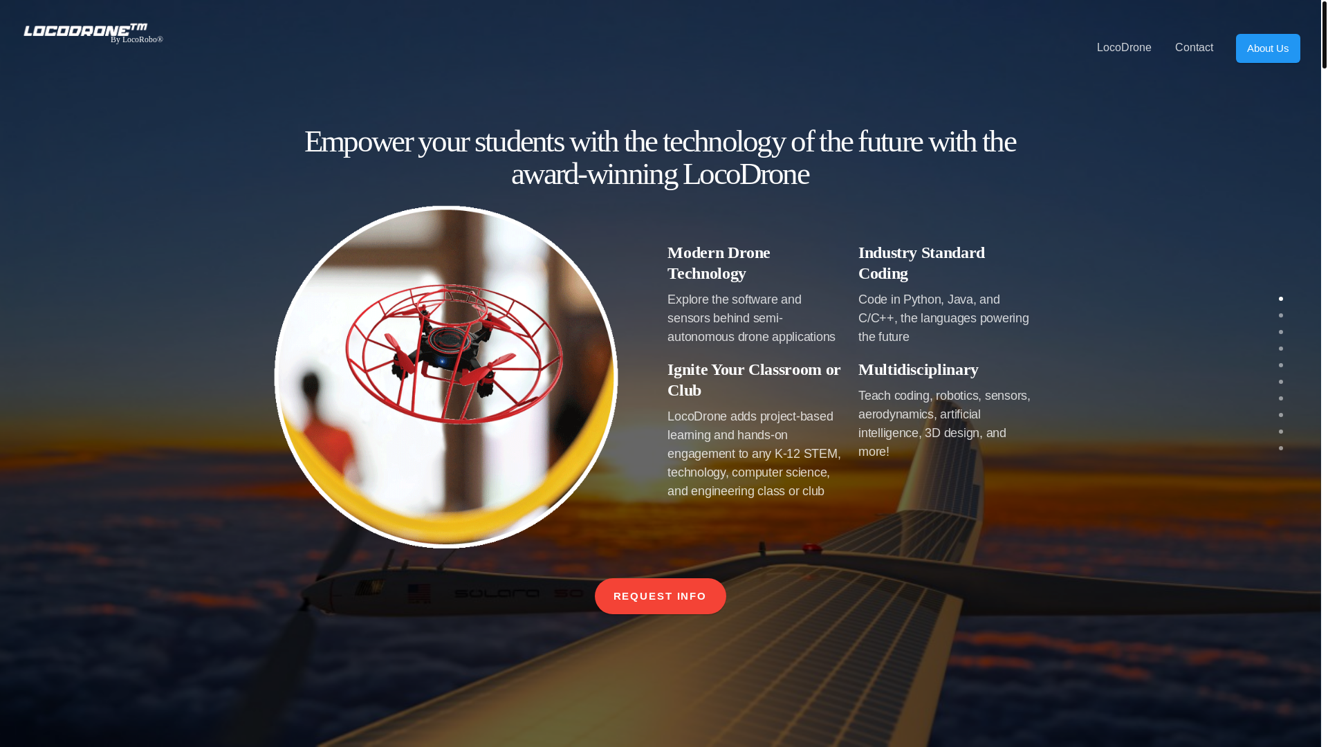 website screenshot of https://locodroneeducation.com/
