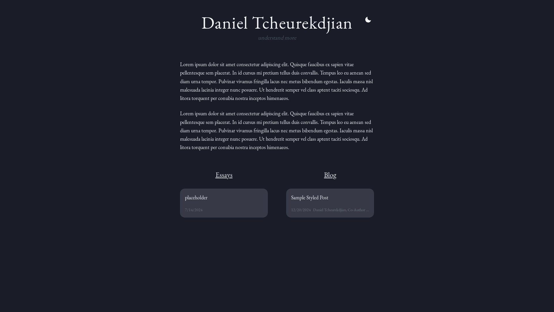 website screenshot of https://daniel-tcheurekdjian.com/