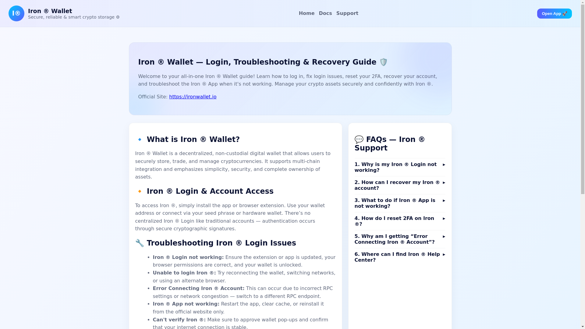 website screenshot of https://faq--iron--wallet-en.pages.dev/