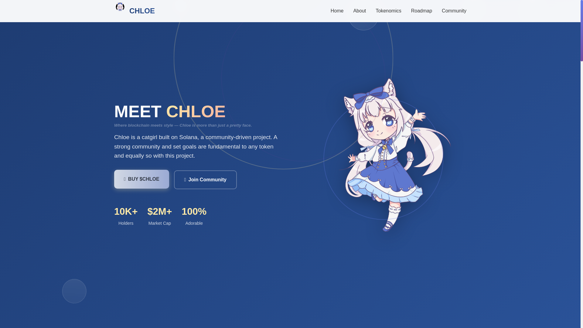 website screenshot of https://chloetoken.live/