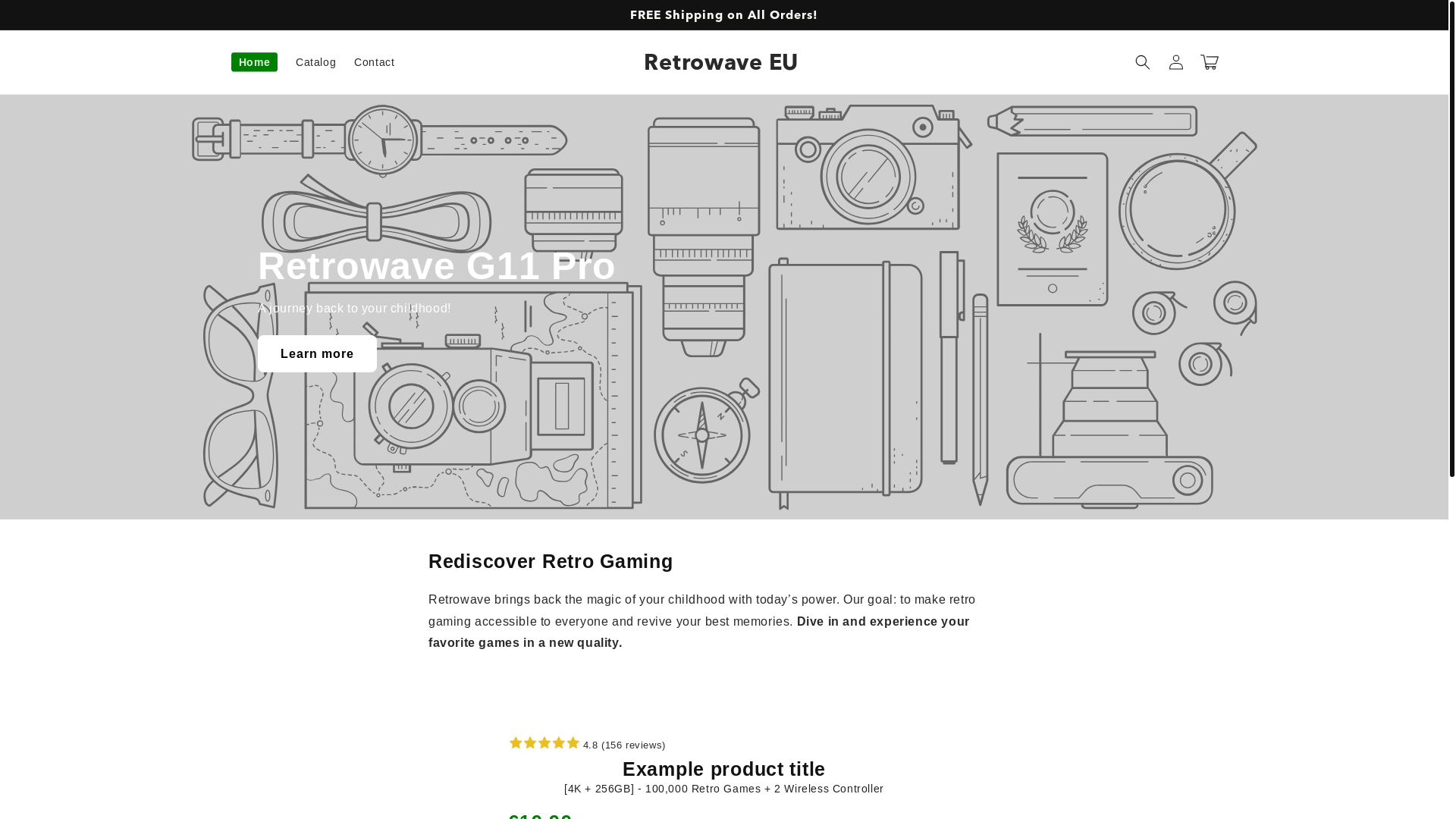 website screenshot of https://shop-retrowave.eu/