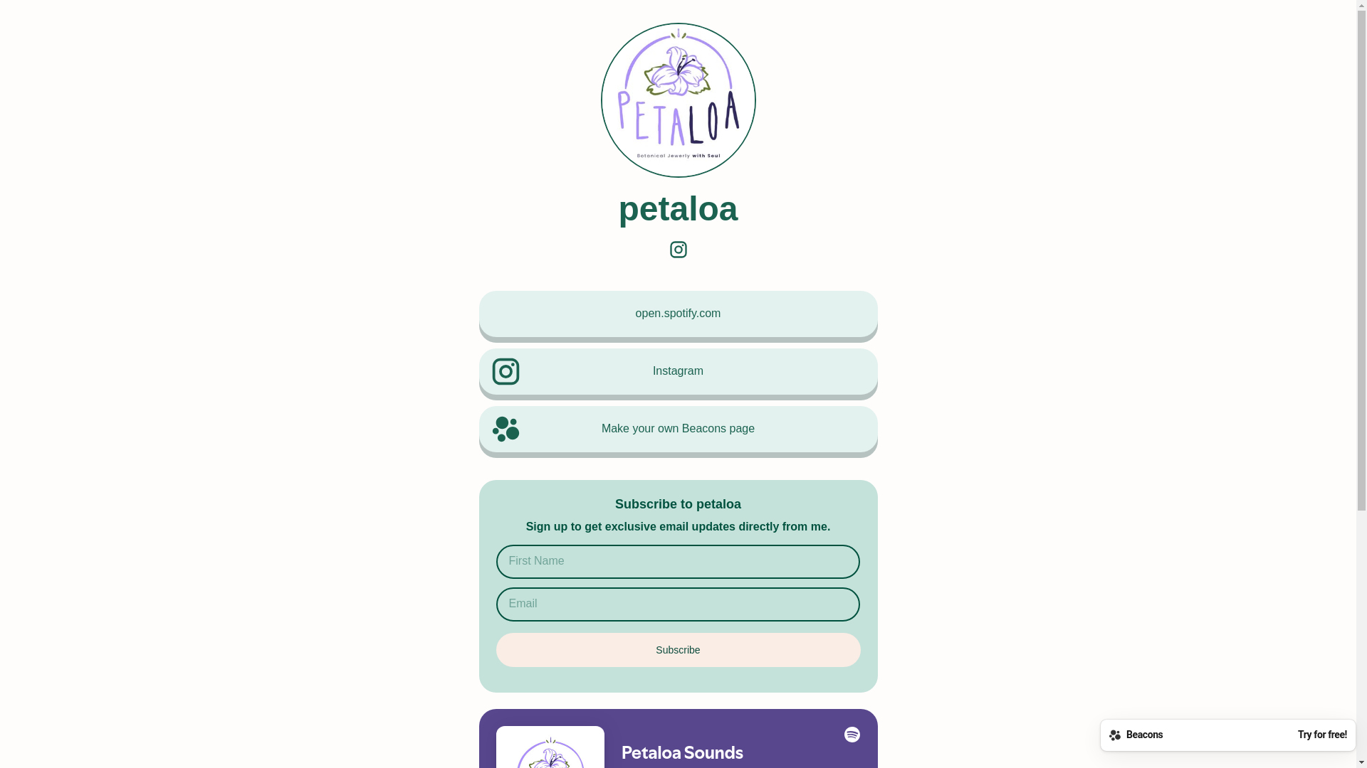 website screenshot of https://petaloabrand.com/
