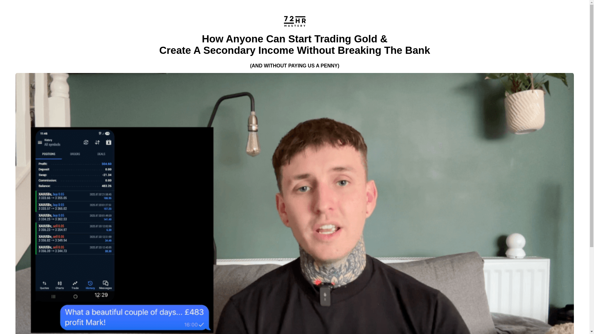 website screenshot of http://www.72hrmastery.co.uk