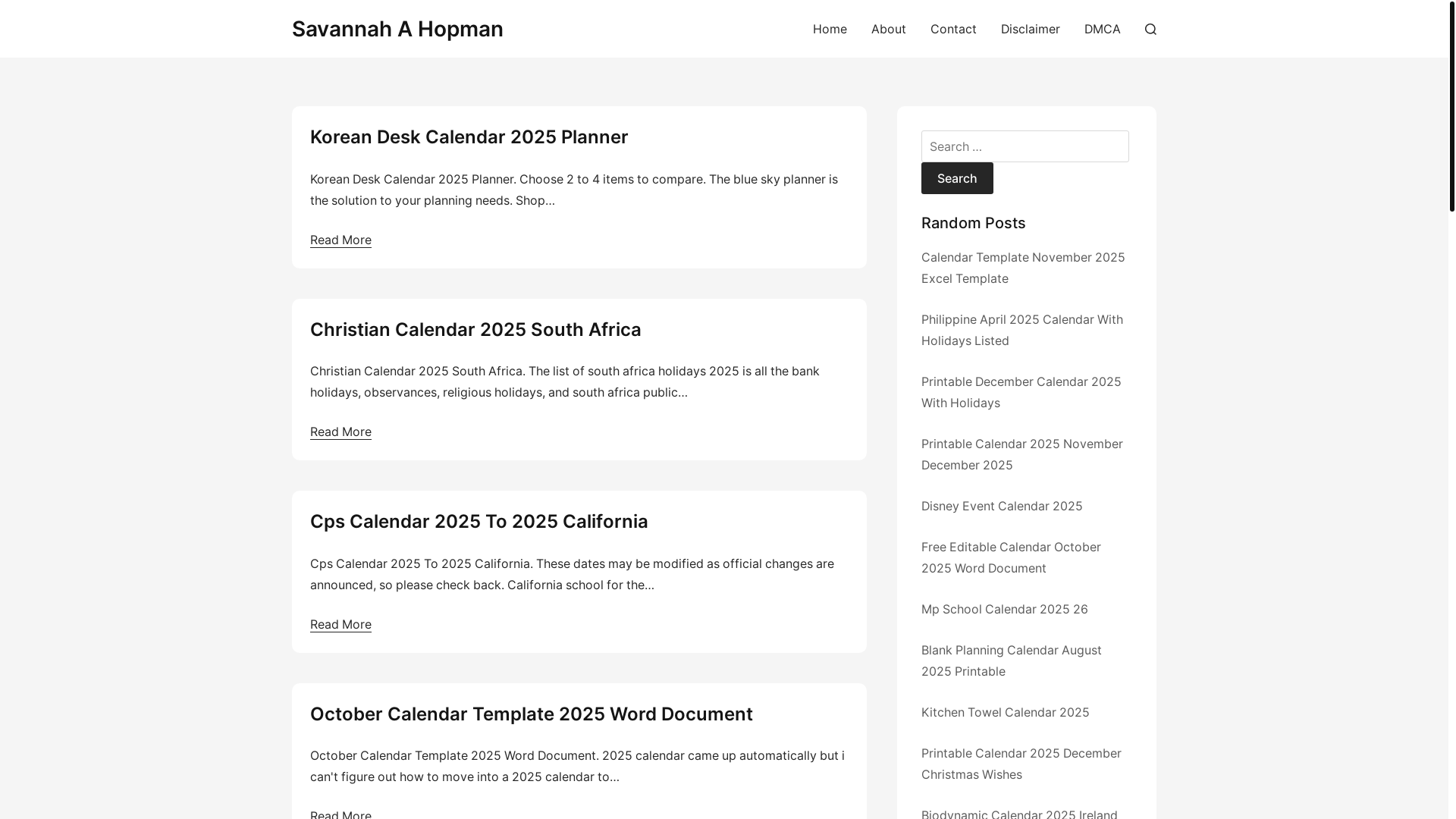 website screenshot of https://savannahahopman.pages.dev/