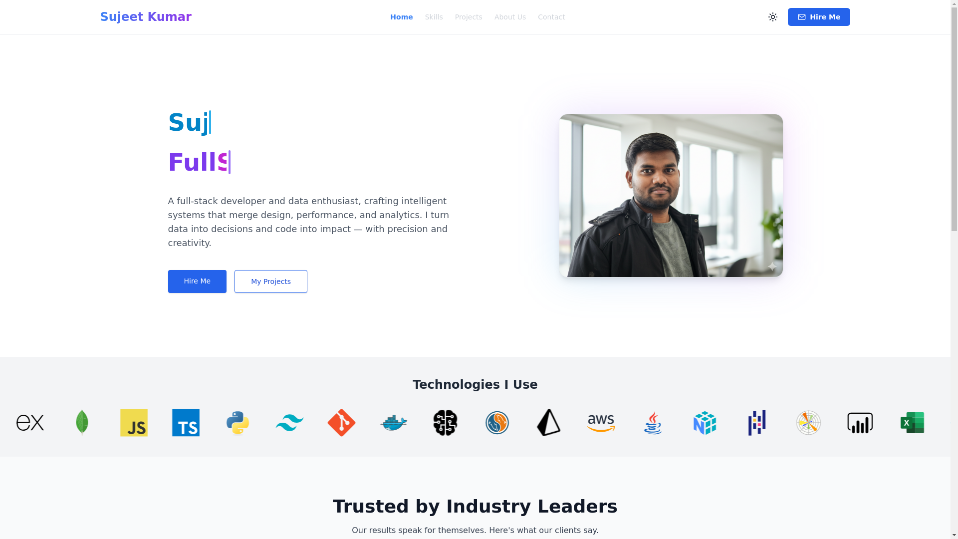 website screenshot of https://sujeetkumar.space/