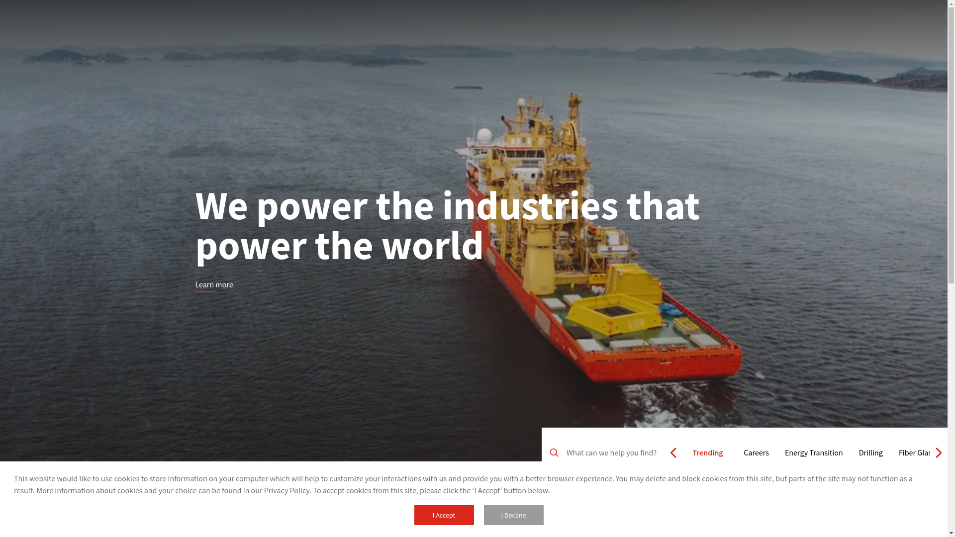 website screenshot of https://nov.com/