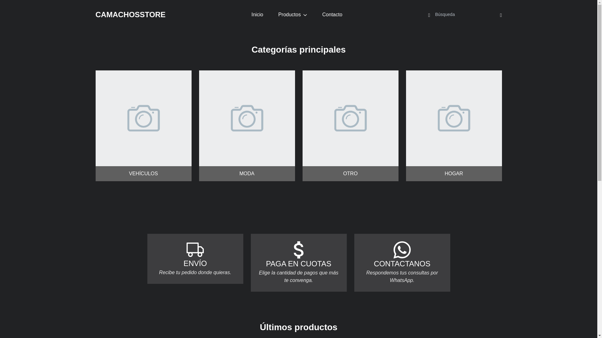 website screenshot of https://camachostore.online/