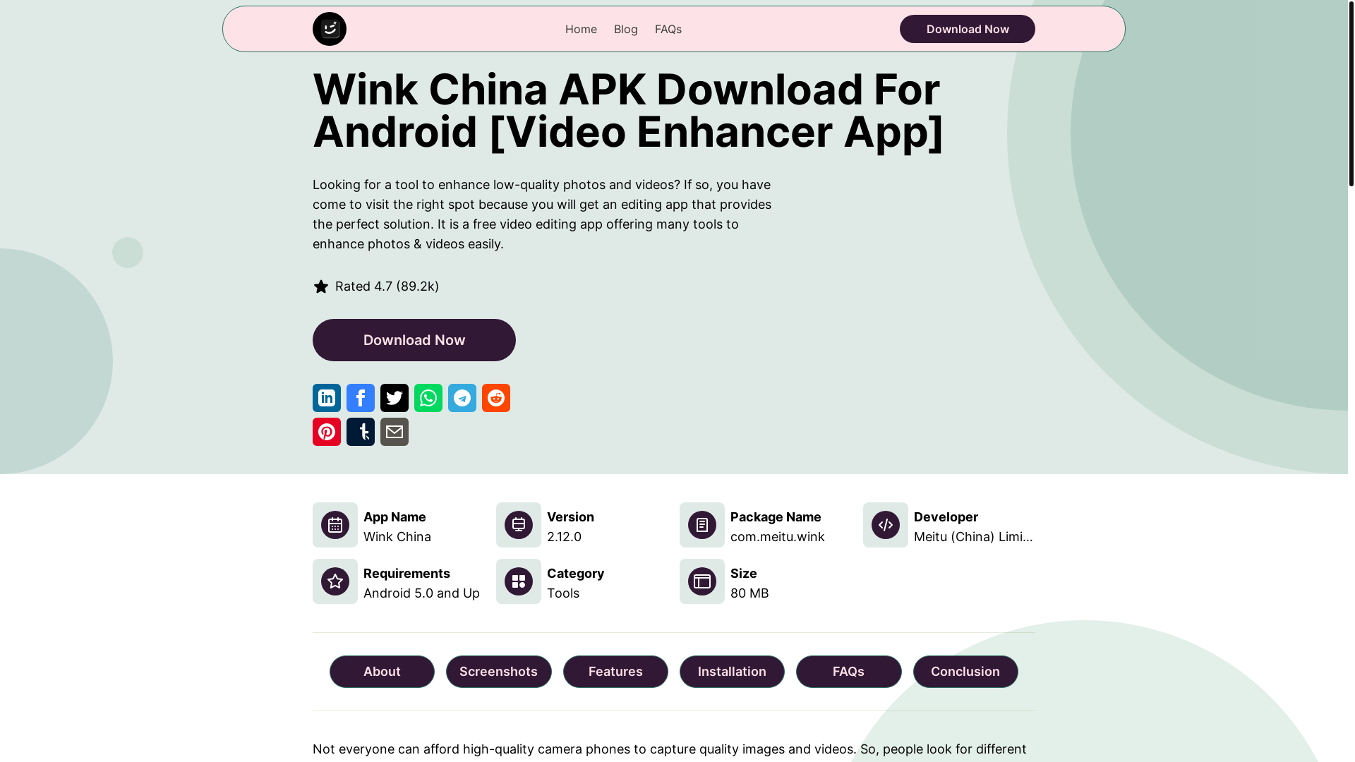 website screenshot of https://winkchina.net/