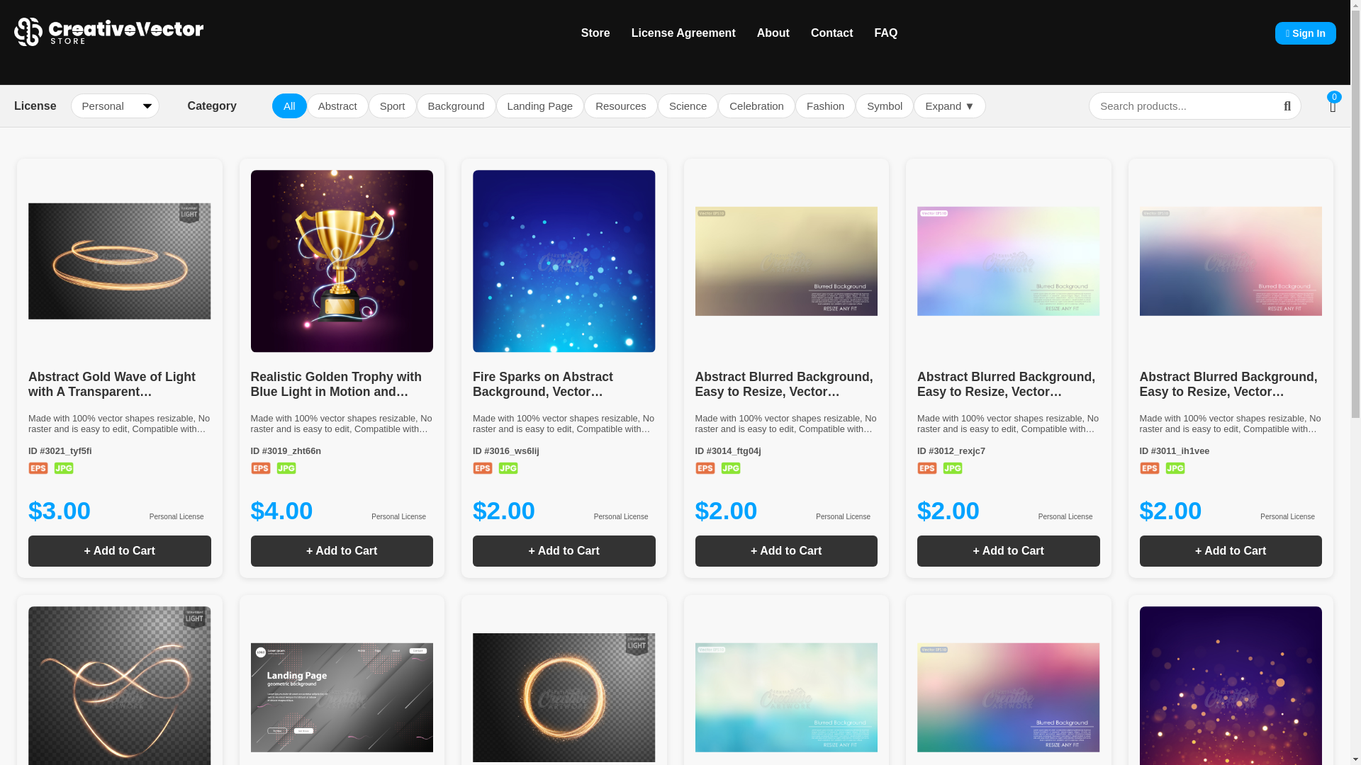 website screenshot of https://creativevector-store.pages.dev/