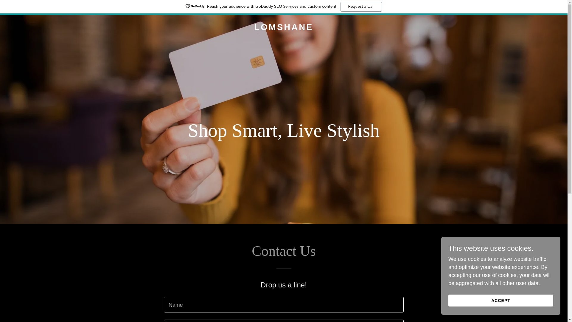website screenshot of https://lomshane.shop/
