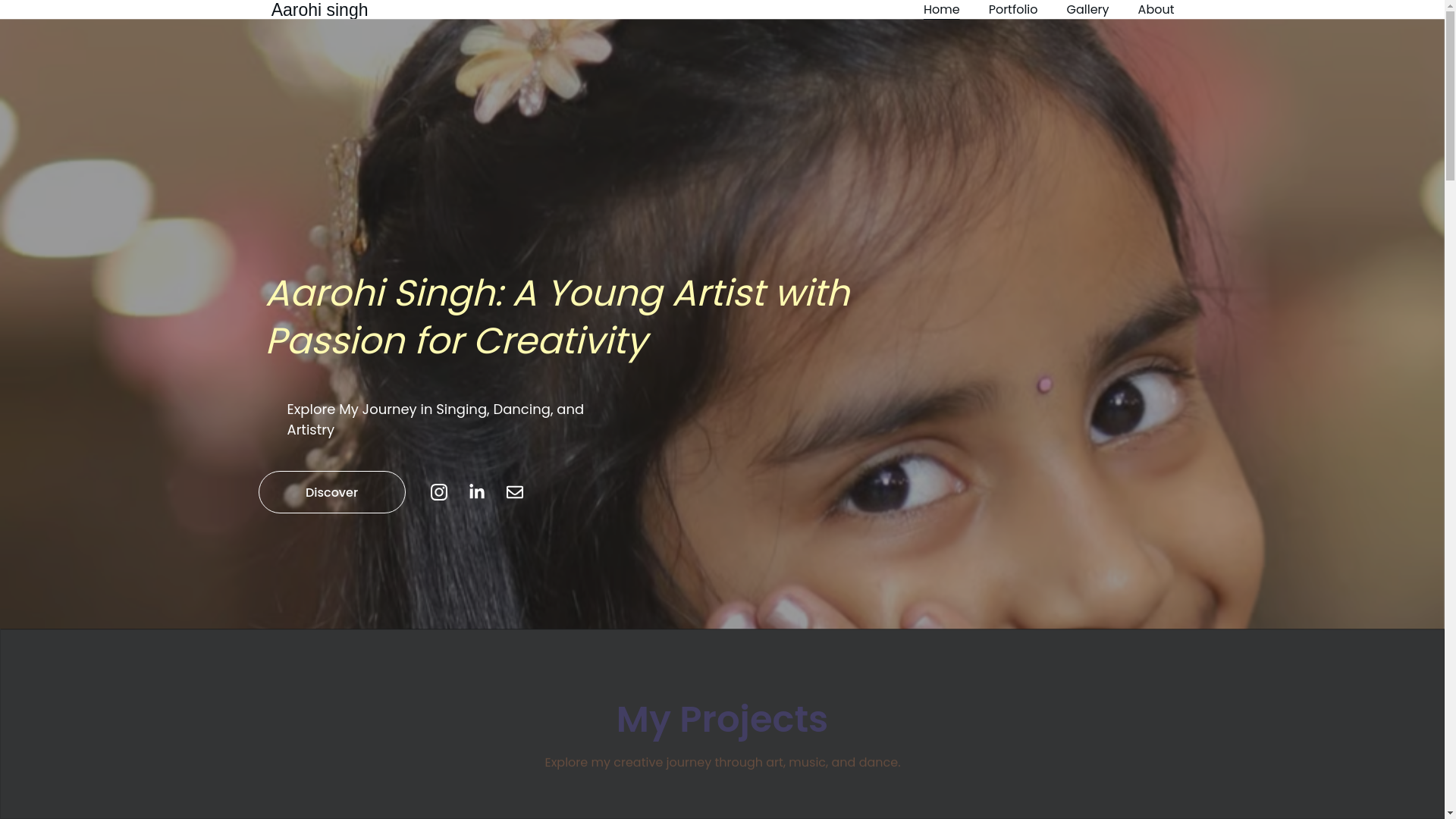 website screenshot of https://aarohisuperstar.in/