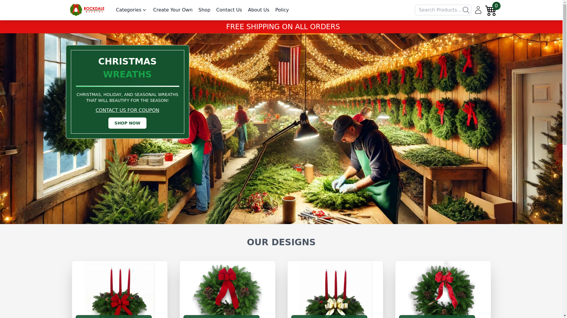 website screenshot of https://deskrockdalewreathsdigital.com/