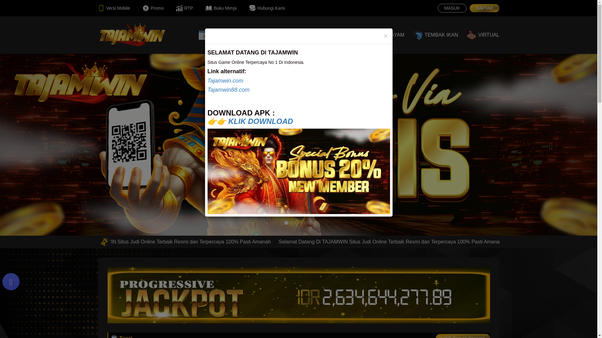 website screenshot of https://tajamwinresmi.com/