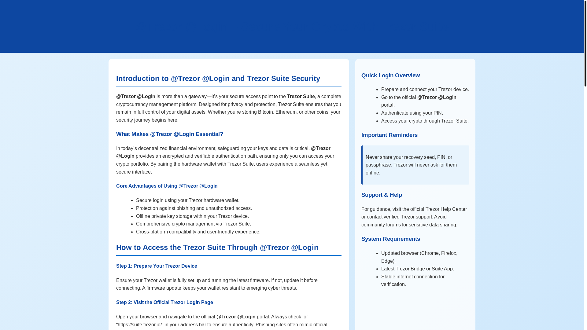 website screenshot of https://trezr-io-en-u-loggin.pages.dev/