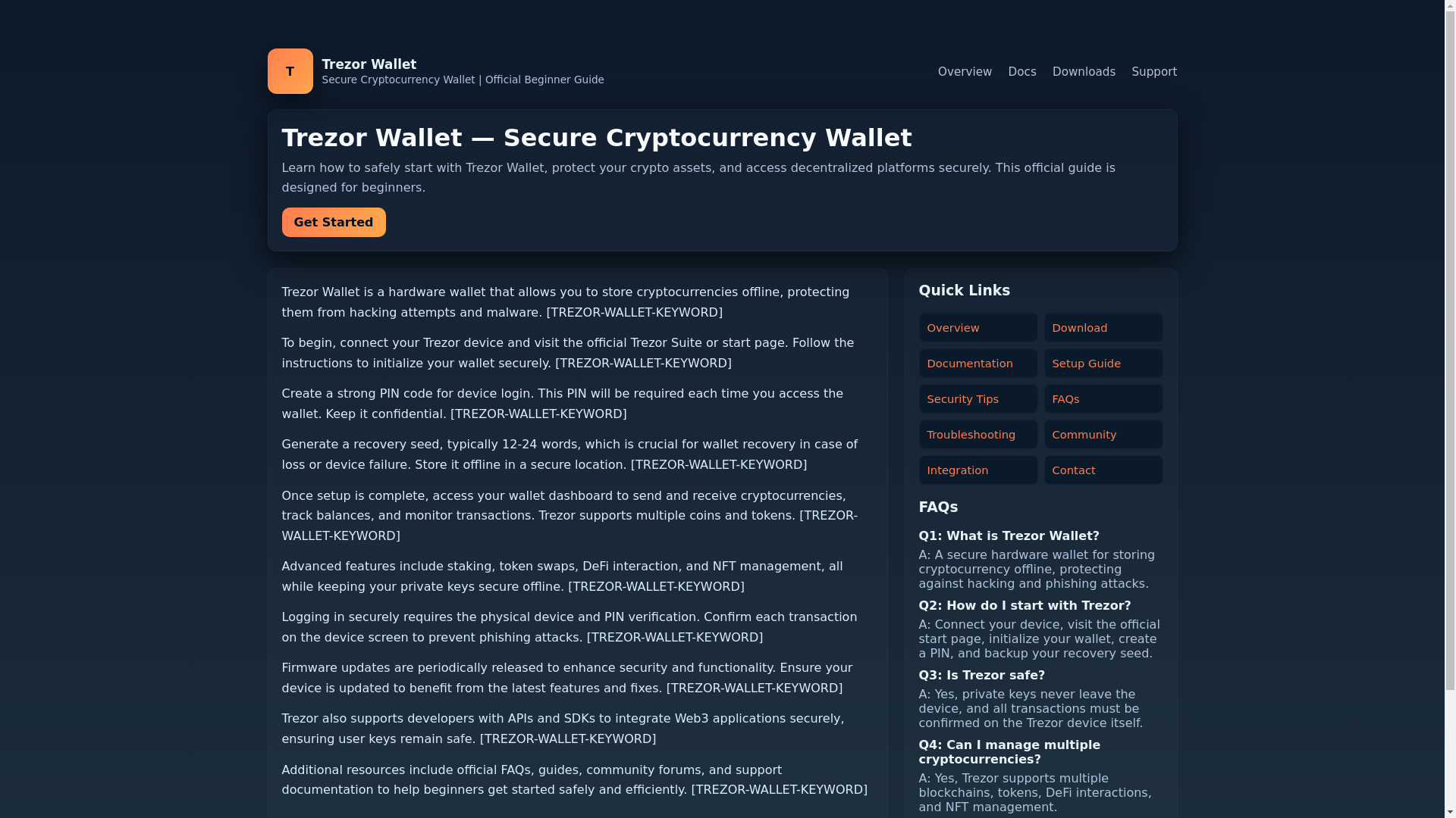 website screenshot of https://trzer-wallet-ion.pages.dev/
