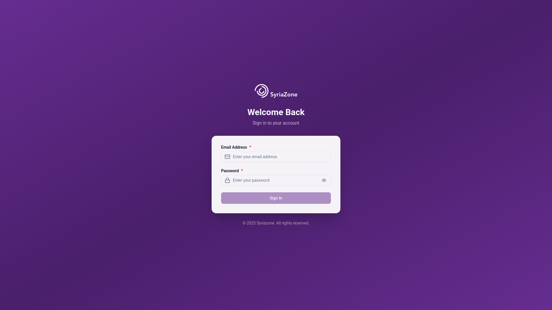 website screenshot of https://syriazone-admin.pages.dev/