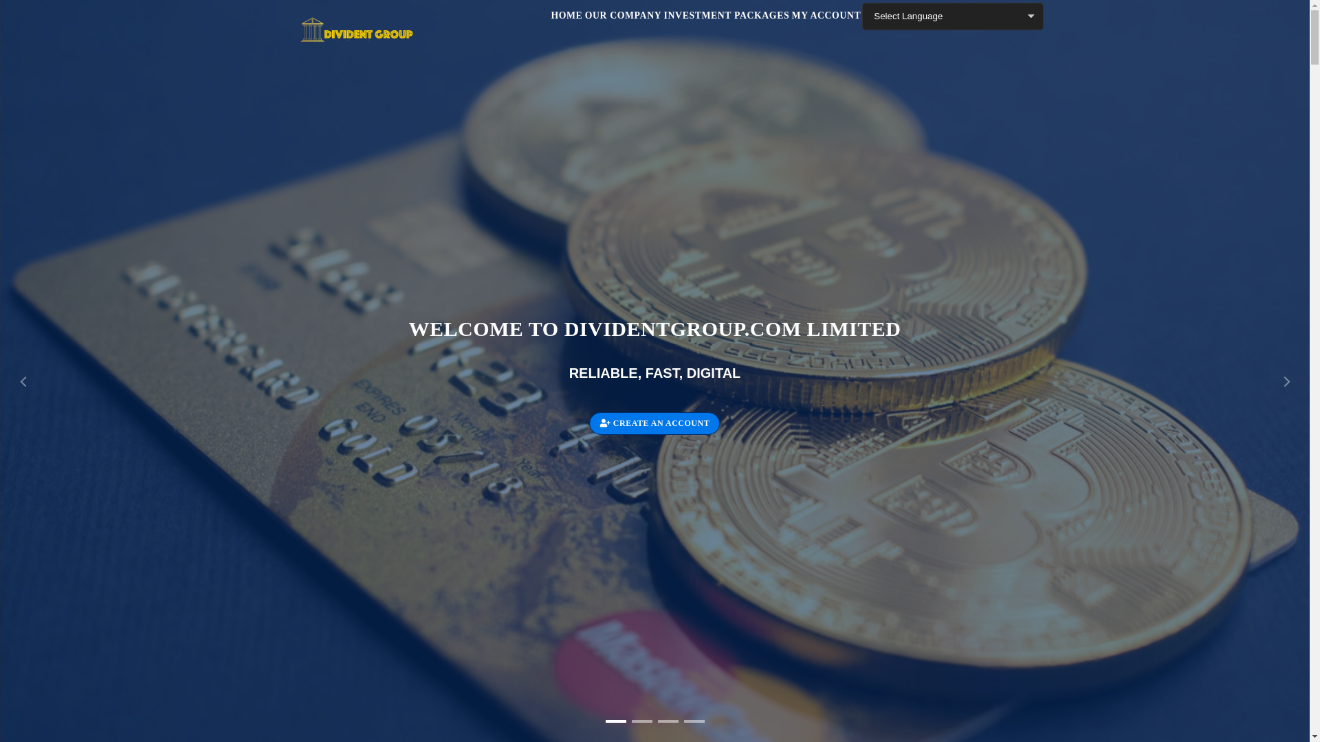 website screenshot of http://www.dividentgroup.com