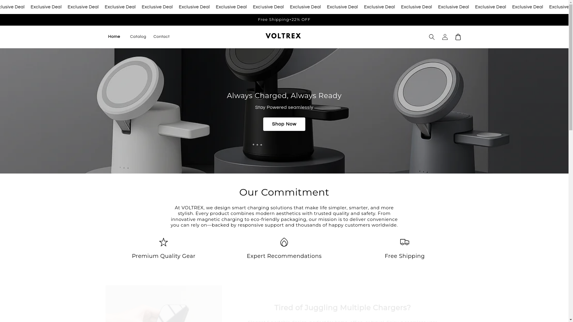 website screenshot of https://voltrexelectronics.com/