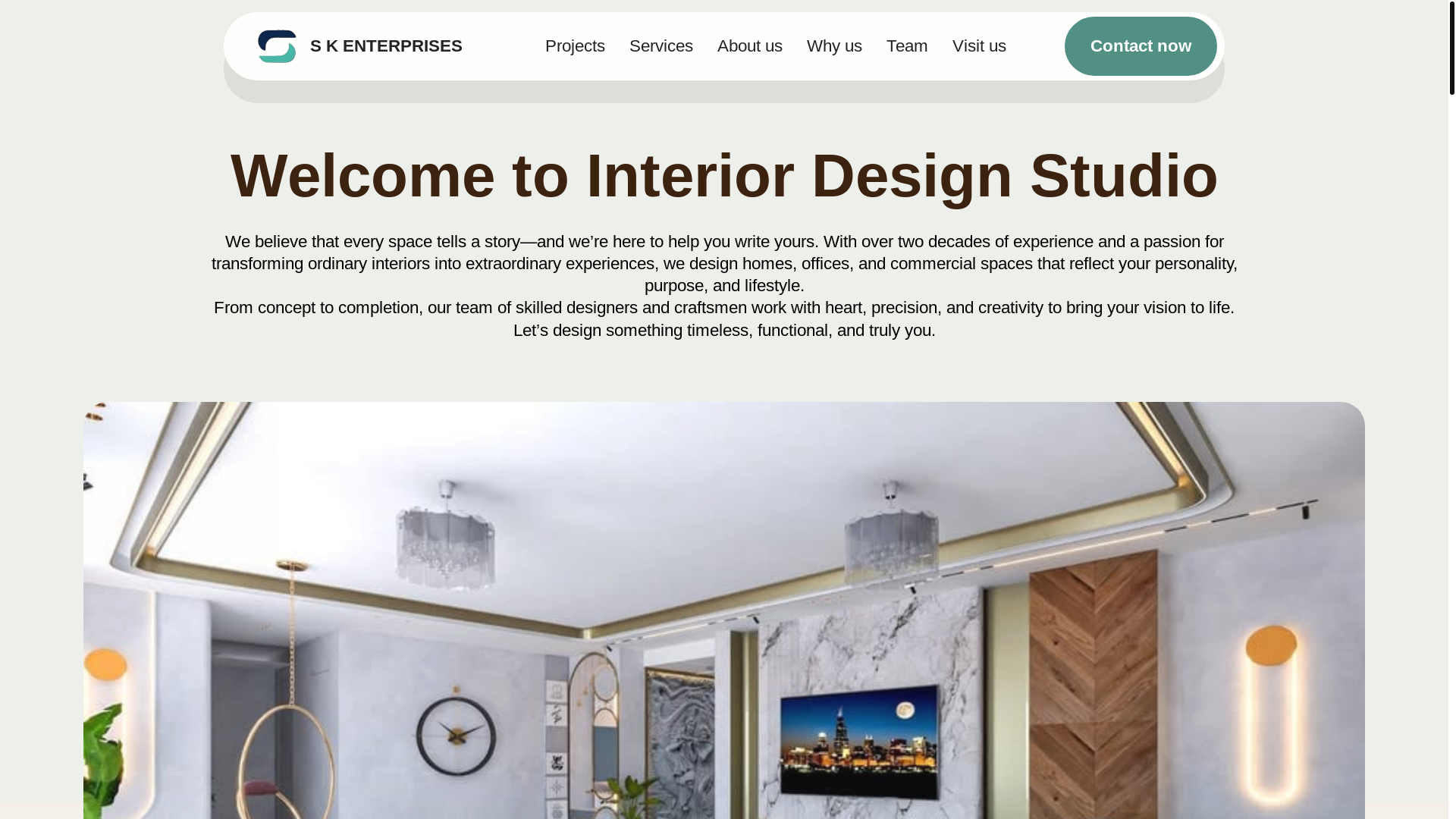 website screenshot of https://skenterprises.work/
