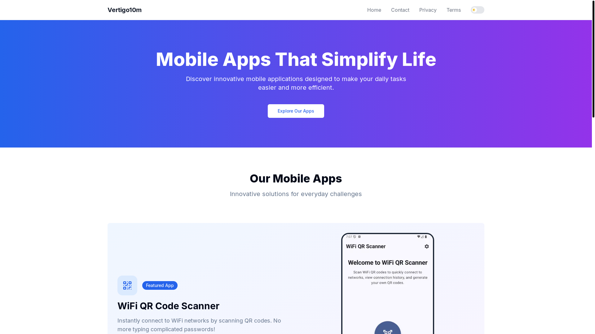 website screenshot of https://vertigo10m.com/