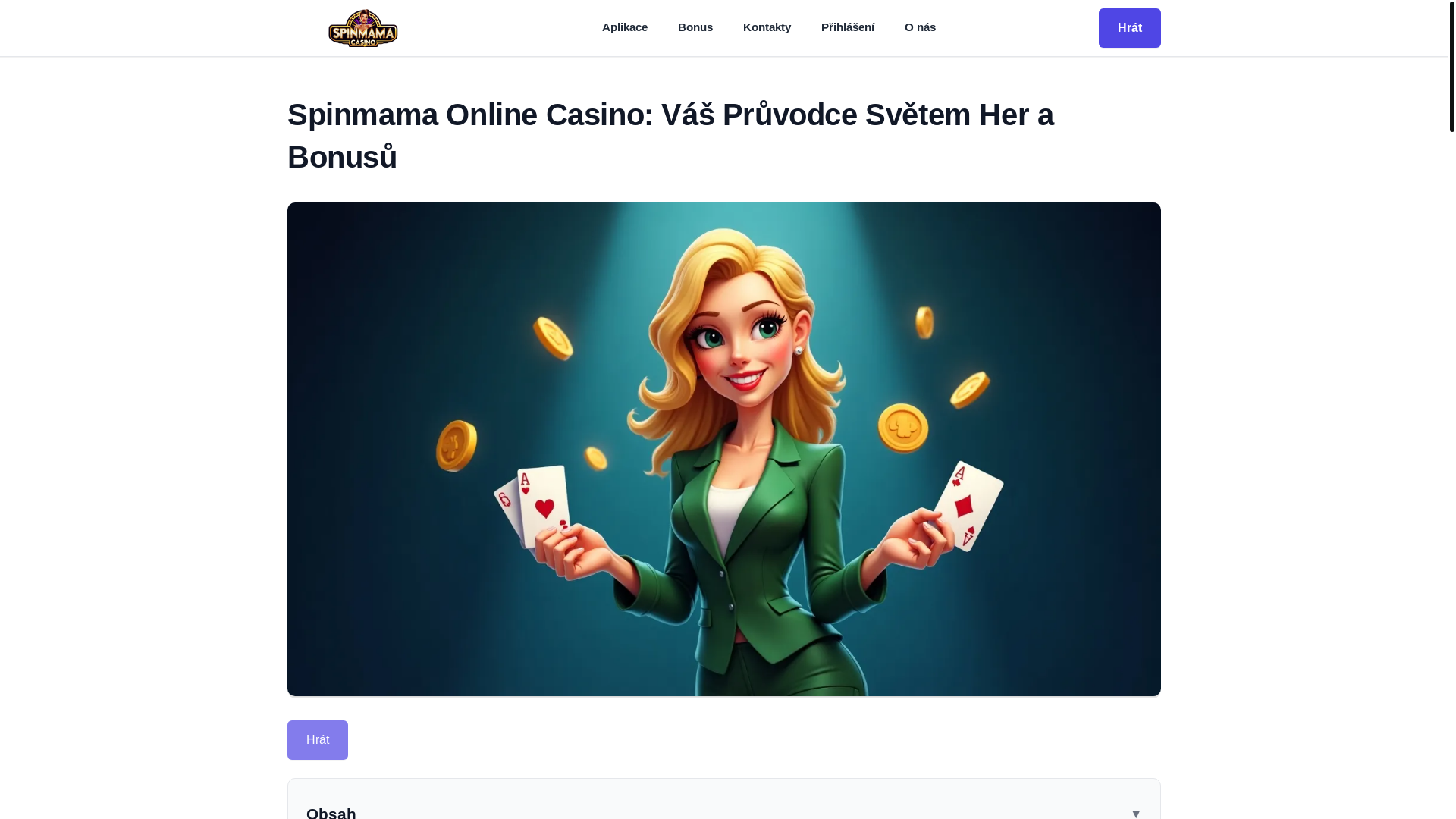website screenshot of https://spinmama-bonus-cz.pages.dev/
