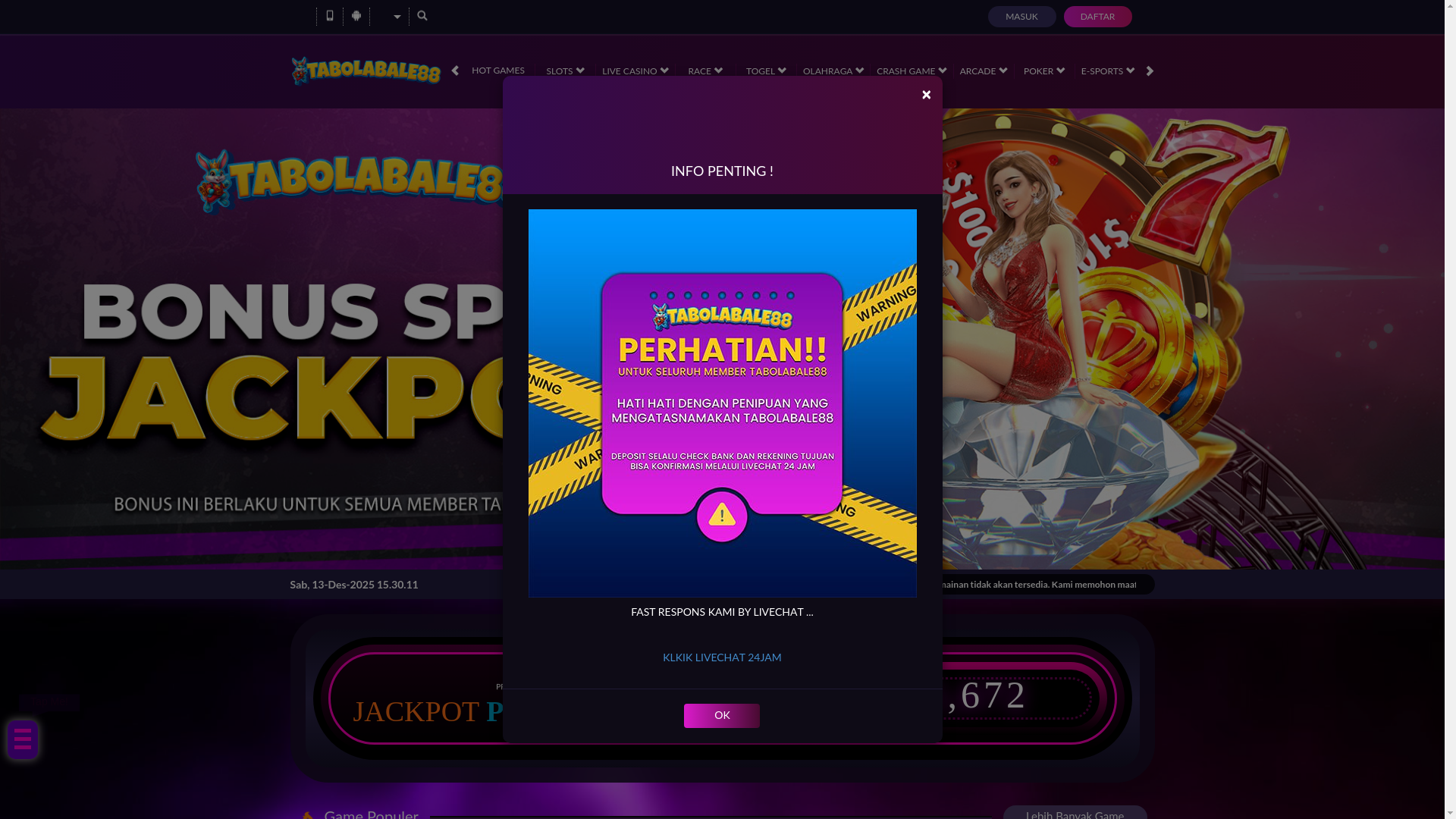 website screenshot of https://tabolabale88a.buzz/