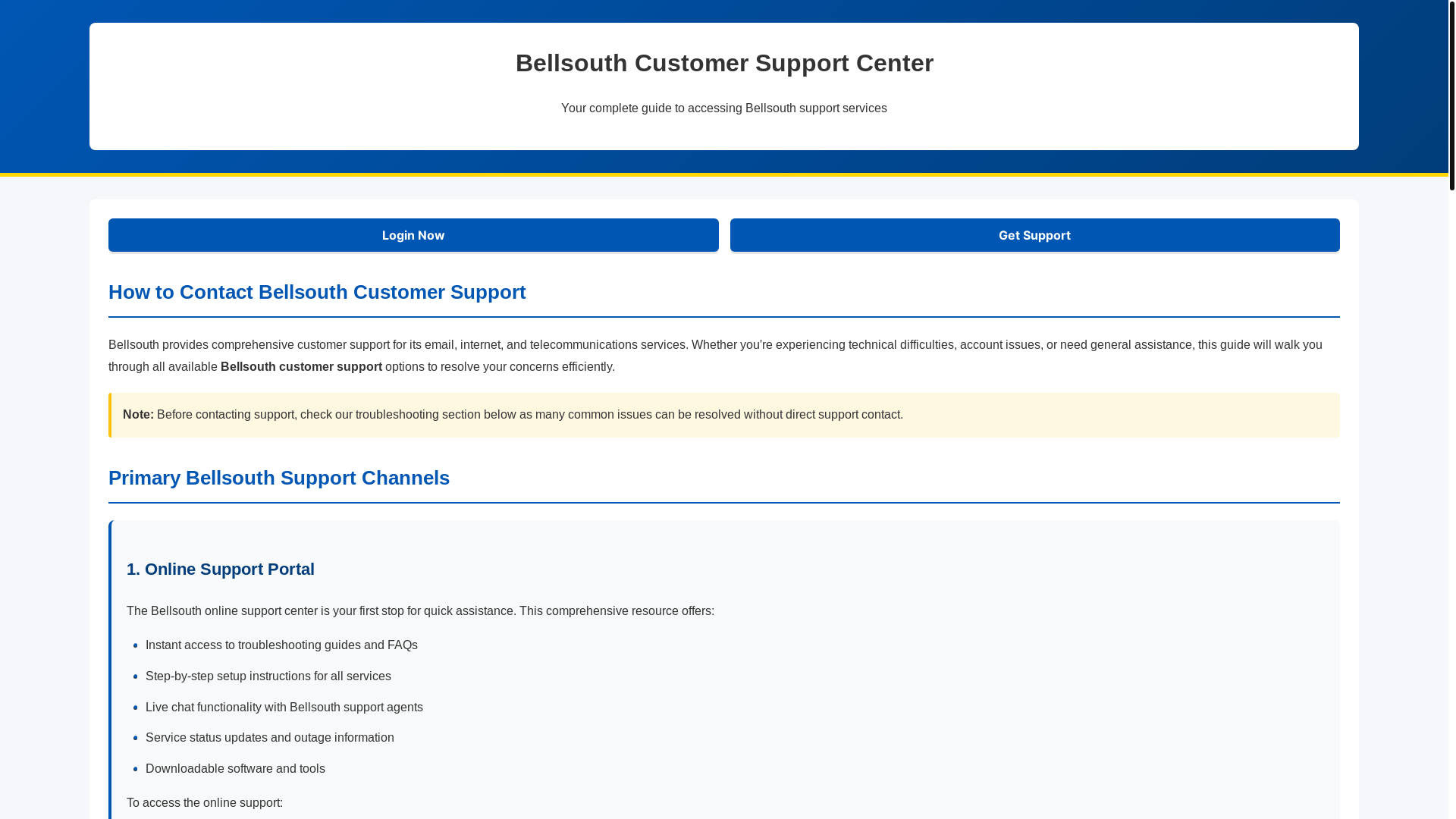 website screenshot of https://bellsouthcustomersupport.pages.dev/