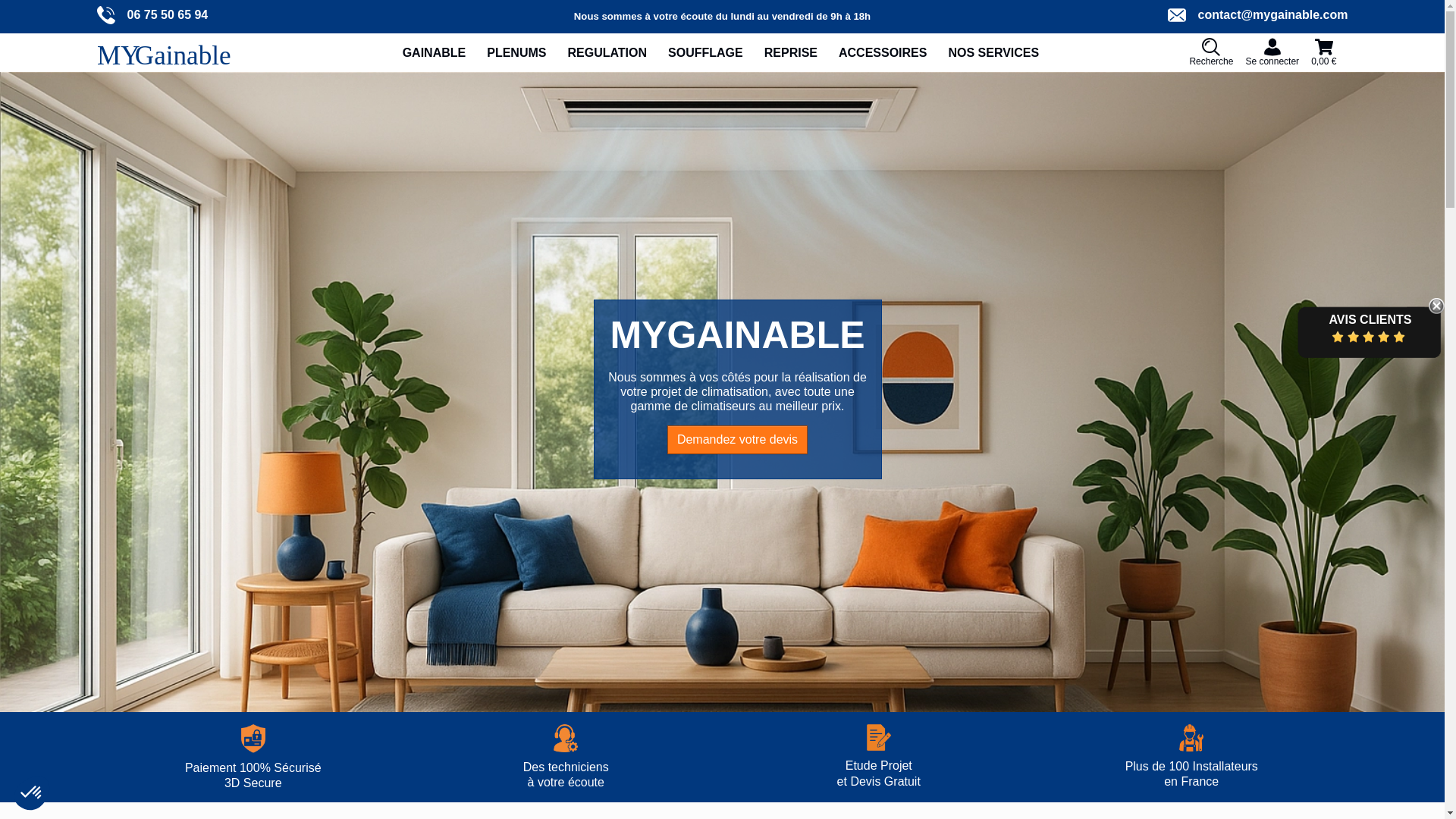 website screenshot of https://mygainable.fr/