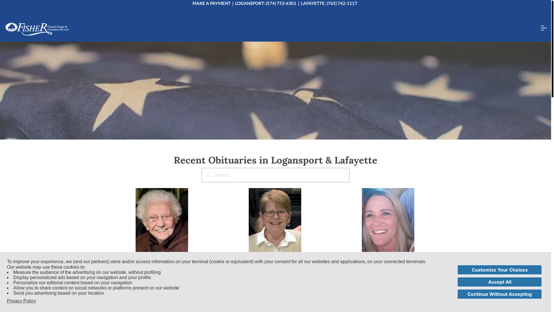 website screenshot of https://tippecanoefuneral.com/